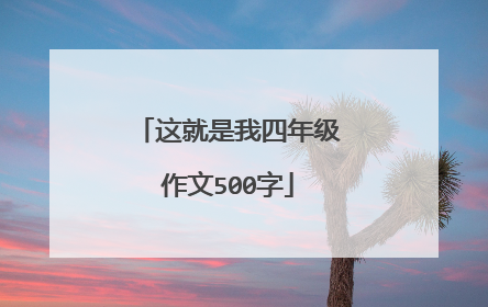 这就是我四年级作文500字
