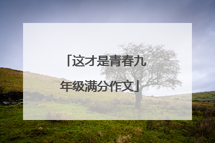 这才是青春九年级满分作文