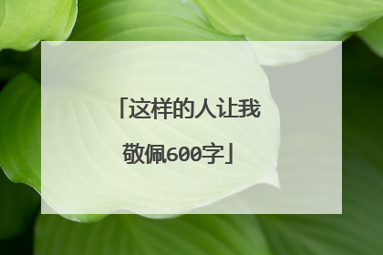 这样的人让我敬佩600字