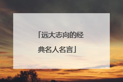 远大志向的经典名人名言