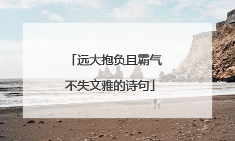 远大抱负且霸气不失文雅的诗句
