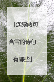 连续两句含雪的诗句有哪些