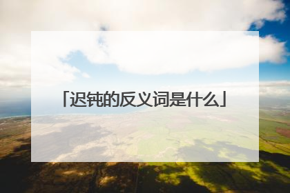 迟钝的反义词是什么