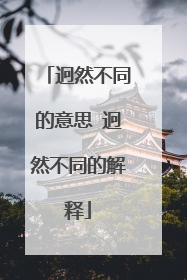 迥然不同的意思 迥然不同的解释