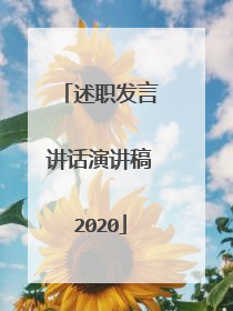 述职发言讲话演讲稿2020