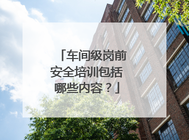 车间级岗前安全培训包括哪些内容？