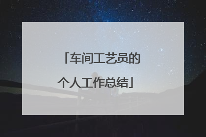 车间工艺员的个人工作总结