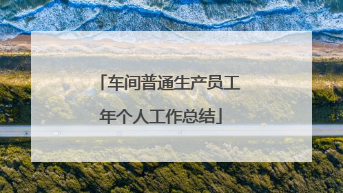 车间普通生产员工年个人工作总结