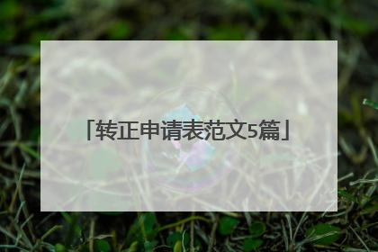 转正申请表范文5篇