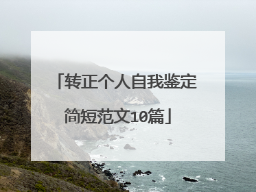 转正个人自我鉴定简短范文10篇