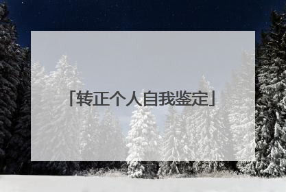 转正个人自我鉴定