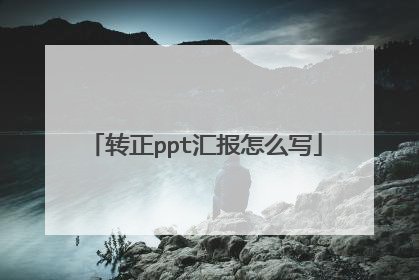 转正ppt汇报怎么写