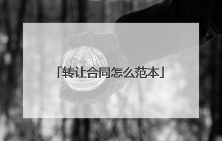 转让合同怎么范本