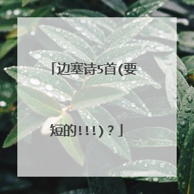 边塞诗5首(要短的!!!)？
