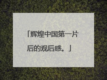 辉煌中国第一片后的观后感。