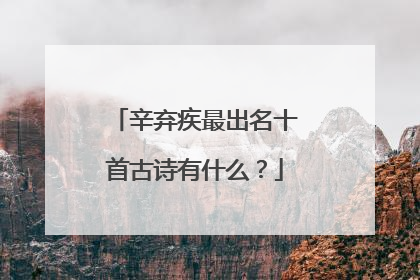辛弃疾最出名十首古诗有什么？