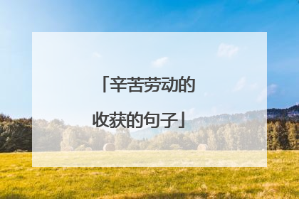 辛苦劳动的收获的句子