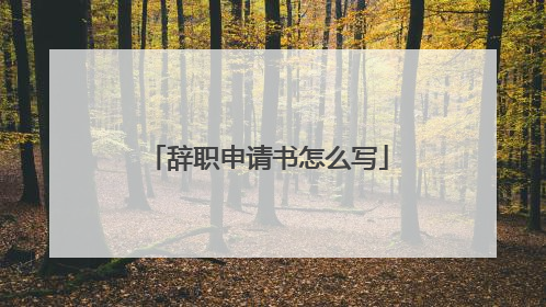 辞职申请书怎么写