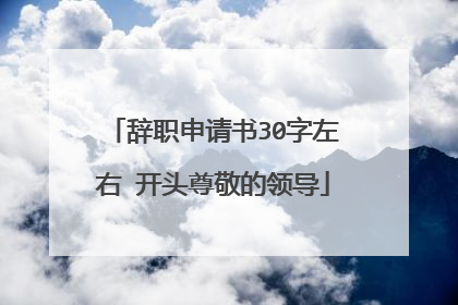 辞职申请书30字左右 开头尊敬的领导