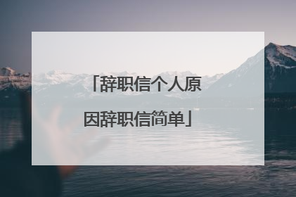 辞职信个人原因辞职信简单
