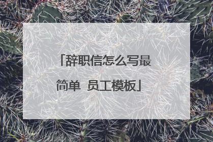 辞职信怎么写最简单 员工模板