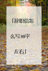 辞职信怎么写30字左右