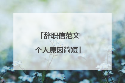 辞职信范文 个人原因简短