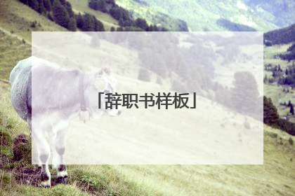 辞职书样板