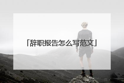 辞职报告怎么写范文