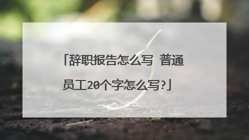辞职报告怎么写 普通员工20个字怎么写?