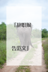 辞职报告范文