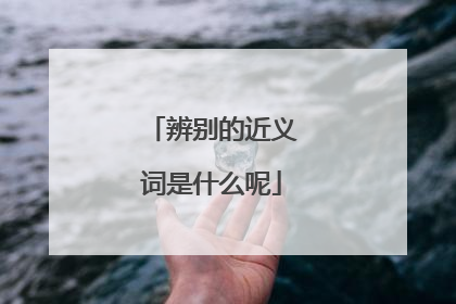 辨别的近义词是什么呢