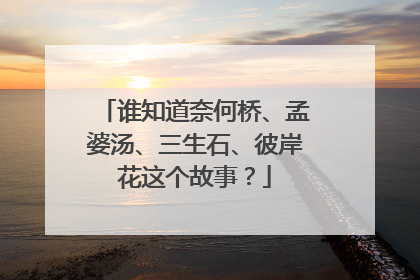 谁知道奈何桥、孟婆汤、三生石、彼岸花这个故事？