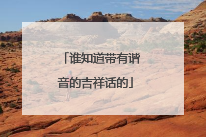 谁知道带有谐音的吉祥话的