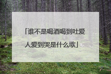 谁不是喝酒喝到吐爱人爱到哭是什么歌
