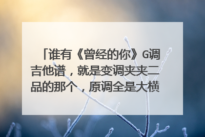 谁有《曾经的你》G调吉他谱，就是变调夹夹二品的那个，原调全是大横按，本人暂时功力不够。本人必定重谢