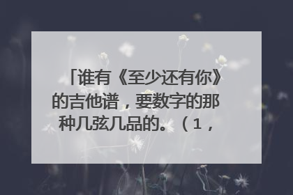 谁有《至少还有你》的吉他谱，要数字的那种几弦几品的。（1，2）这种类型的。