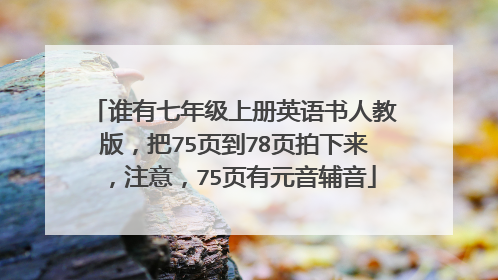 谁有七年级上册英语书人教版,把75页到78页拍下来,注意,75页有元音辅音