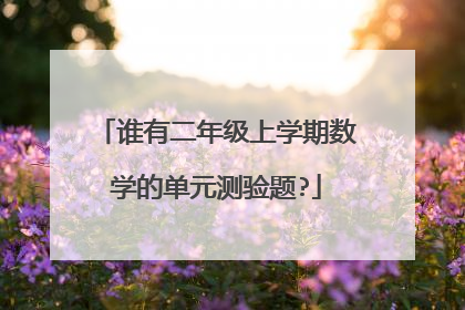 谁有二年级上学期数学的单元测验题?