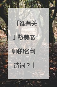 谁有关于赞美老师的名句诗词？