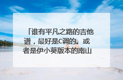 谁有平凡之路的吉他谱，最好是C调的。或者是伊小葵版本的南山南的吉他谱。