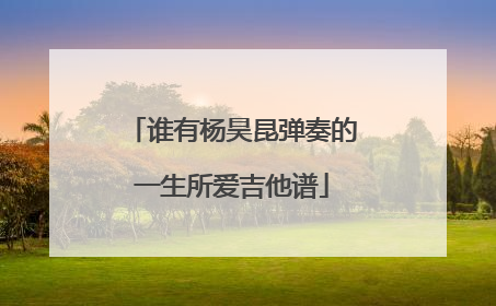 谁有杨昊昆弹奏的一生所爱吉他谱