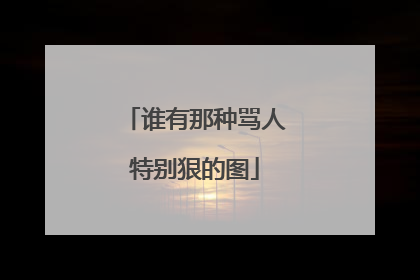 谁有那种骂人特别狠的图