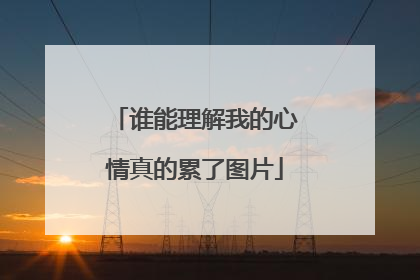 谁能理解我的心情真的累了图片