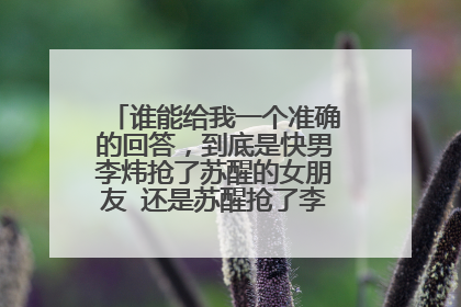 谁能给我一个准确的回答,到底是快男李炜抢了苏醒的女朋友 还是苏醒抢了李炜的女朋友 谢谢