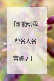 谁能给我一些名人名言呀？