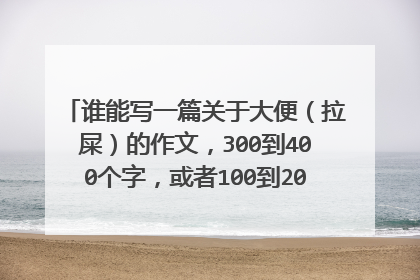 谁能写一篇关于大便（拉屎）的作文，300到400个字，或者100到200。谁来挑战一下
