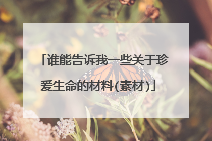 谁能告诉我一些关于珍爱生命的材料(素材)