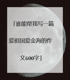 谁能帮我写一篇爱祖国爱金海的作文600字