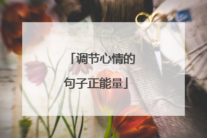 调节心情的句子正能量